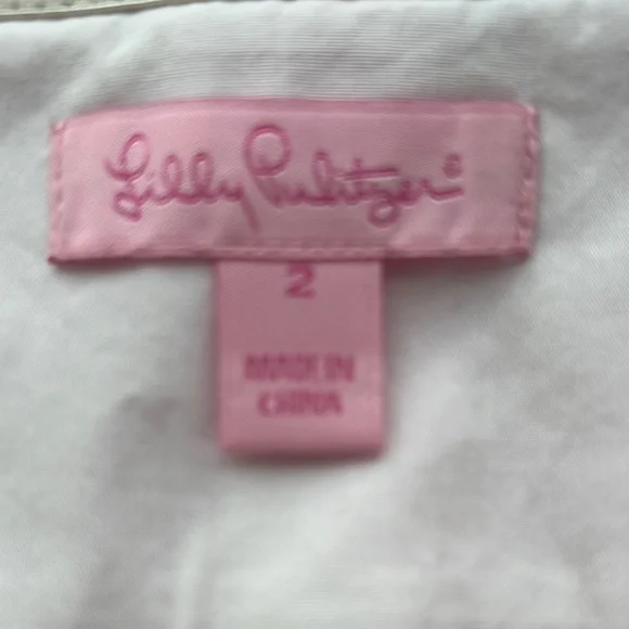 Lilly Pulitzer Strapless Pink Mini Cotton Dress with Yellow Floral Hem - Picture 12 of 14